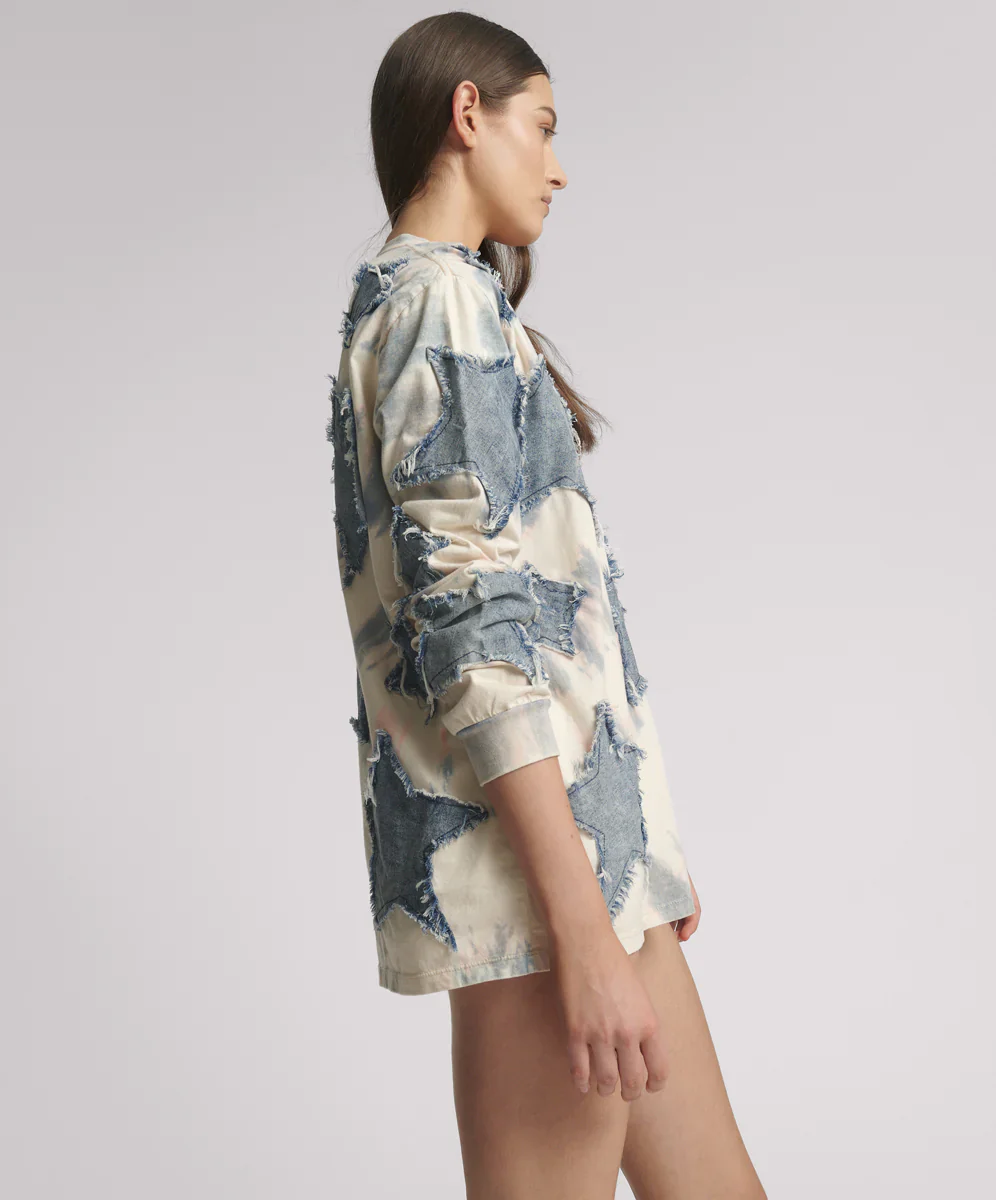 DENIM STAR TIE DYE LS TEE - Image 5