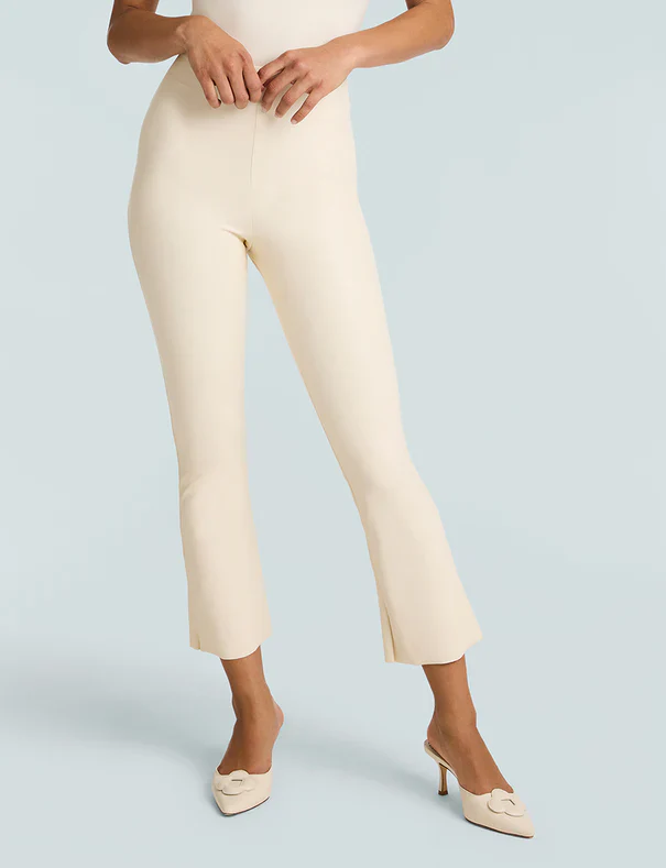 FAUX LEATHER CROP FLARE - Image 4