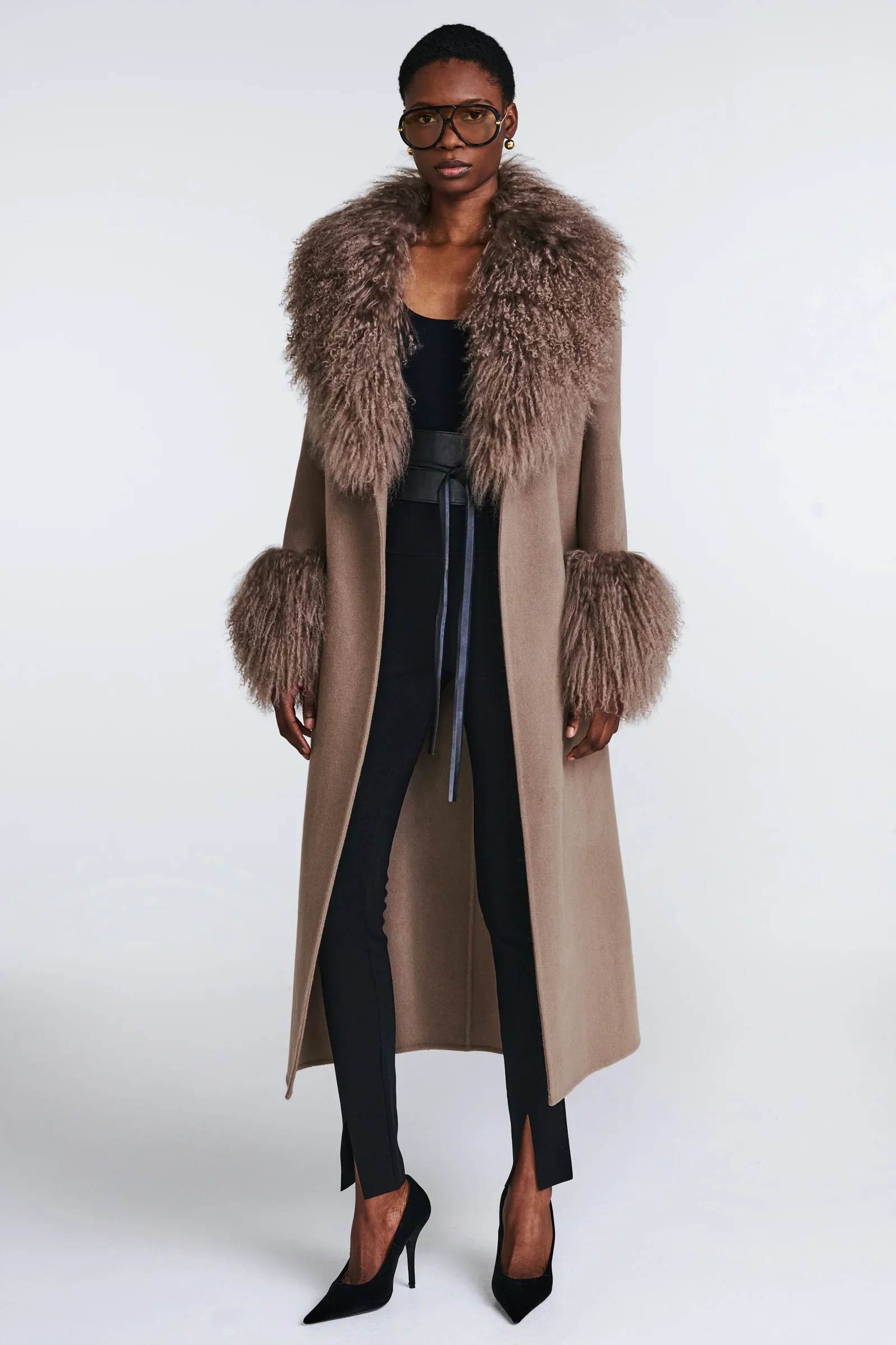 LILY WOOL/FUR TRIM COAT - Image 3