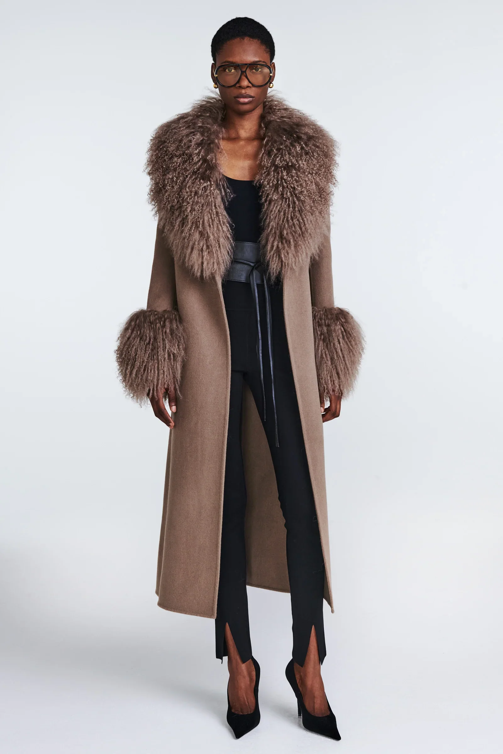 LILY WOOL/FUR TRIM COAT - Image 5