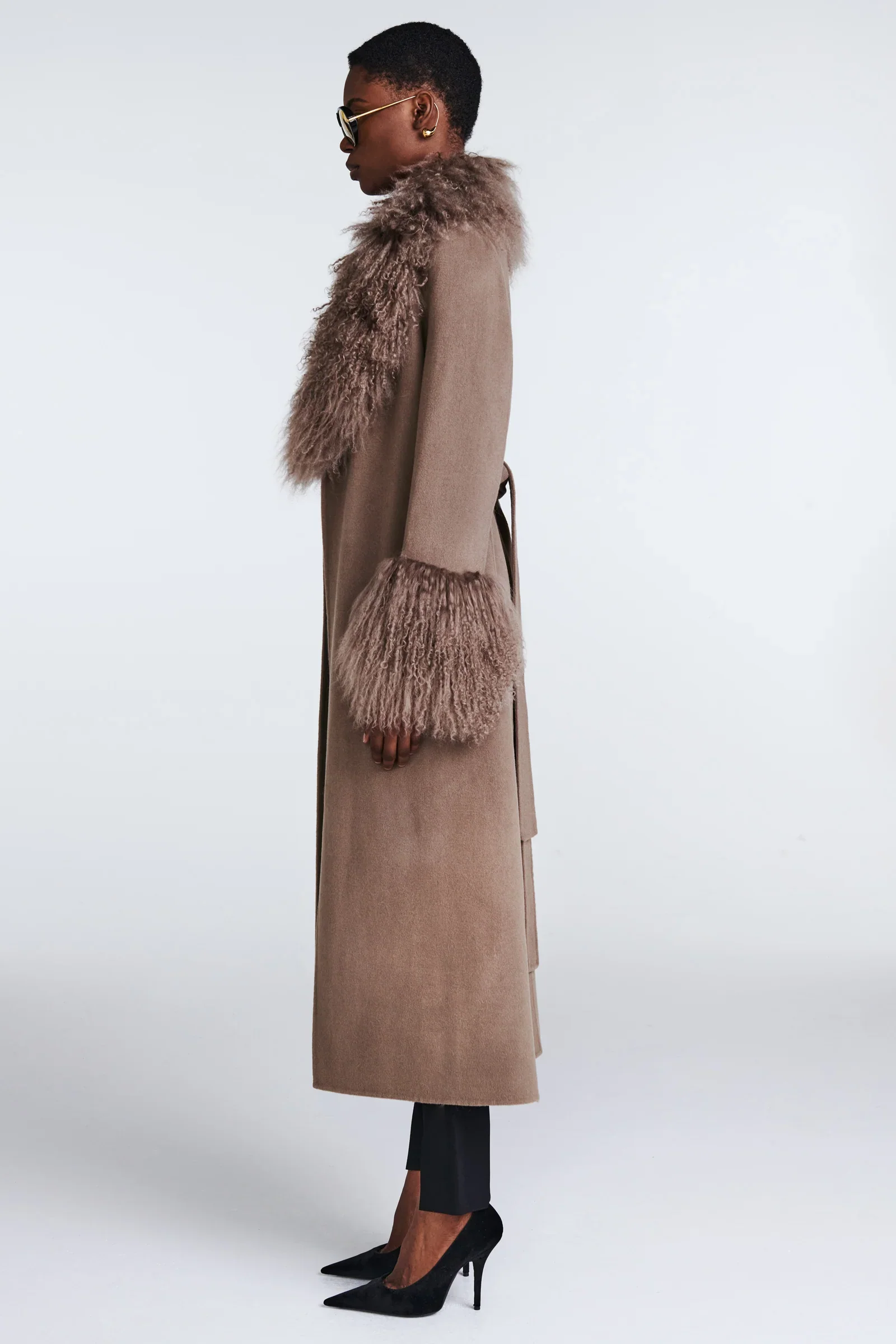 LILY WOOL/FUR TRIM COAT - Image 6