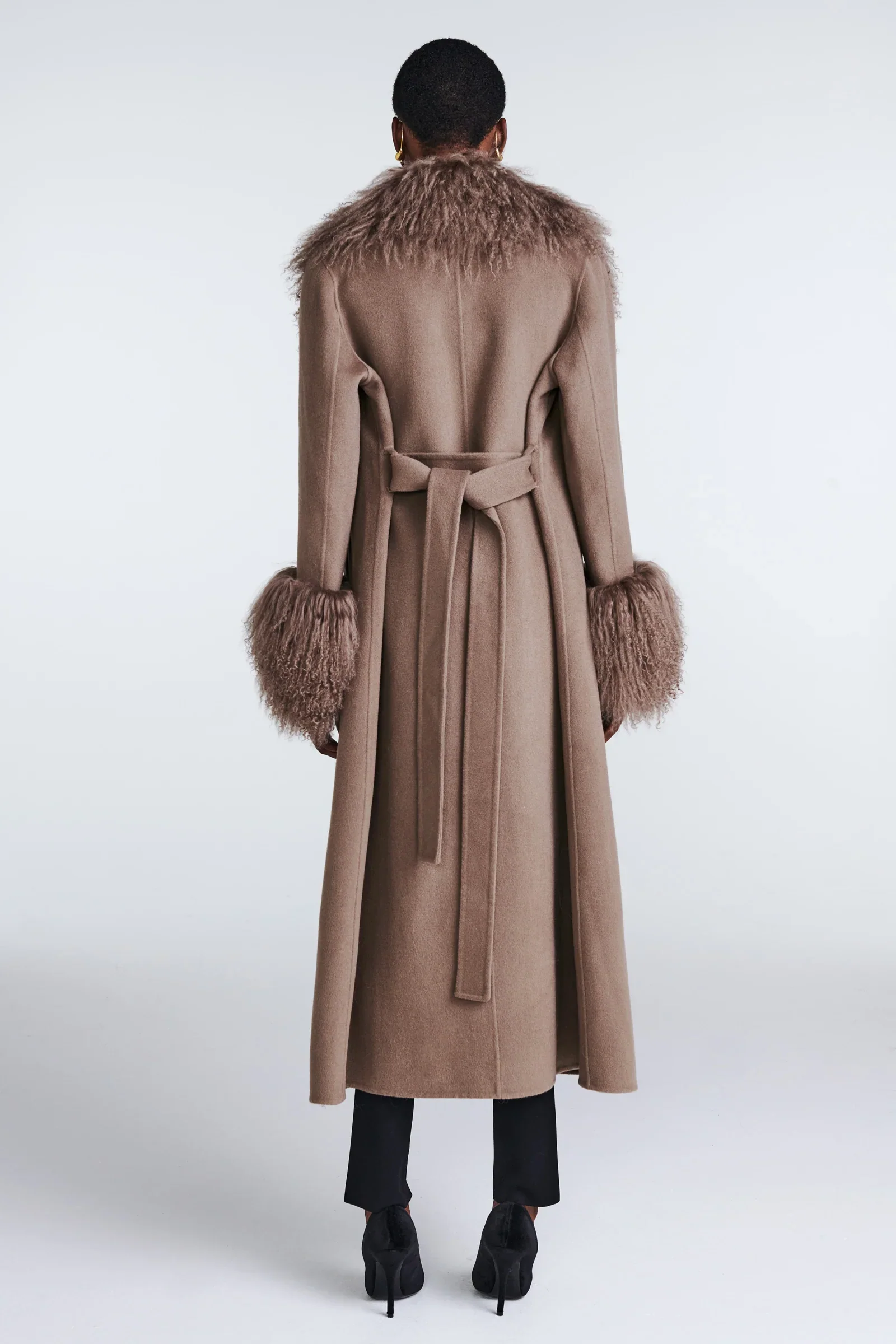LILY WOOL/FUR TRIM COAT - Image 7