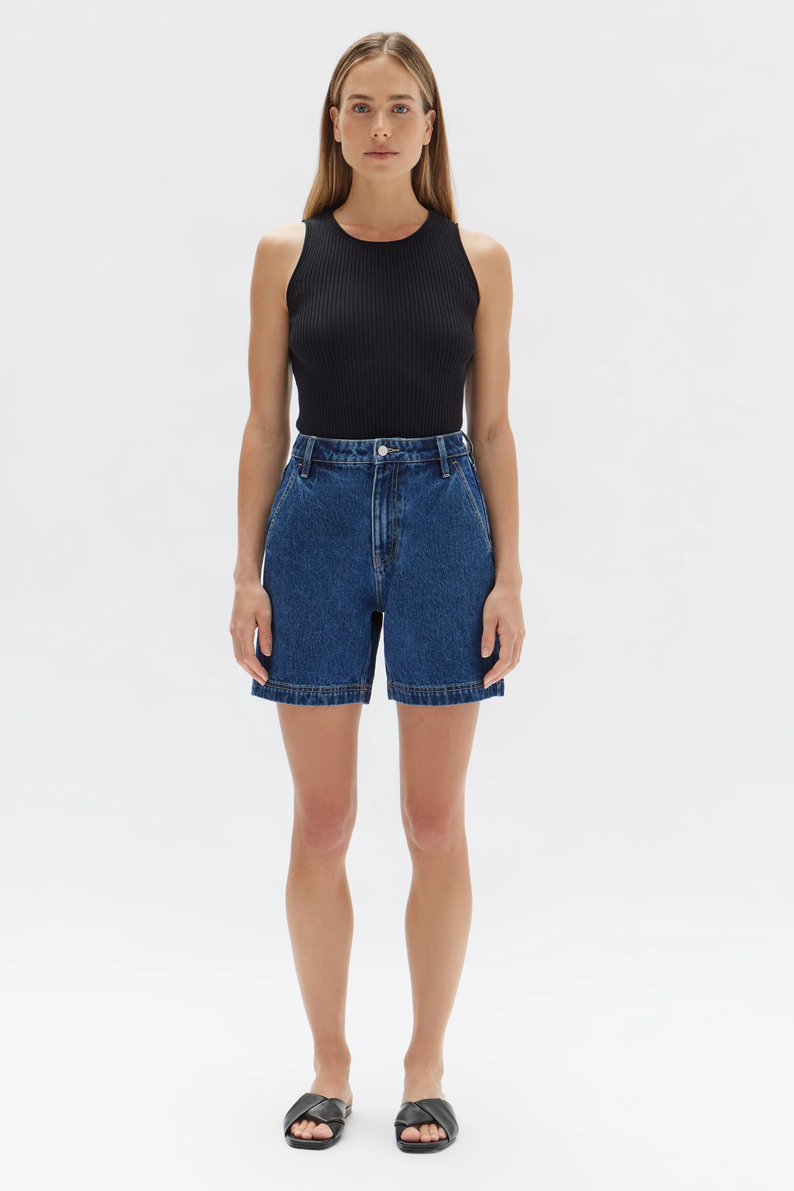 LONGLINE DENIM SHORT HERITAGE BLUE - Image 7