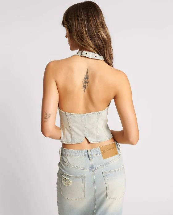 OLD WEST DENIM HALTER TOP - Image 3