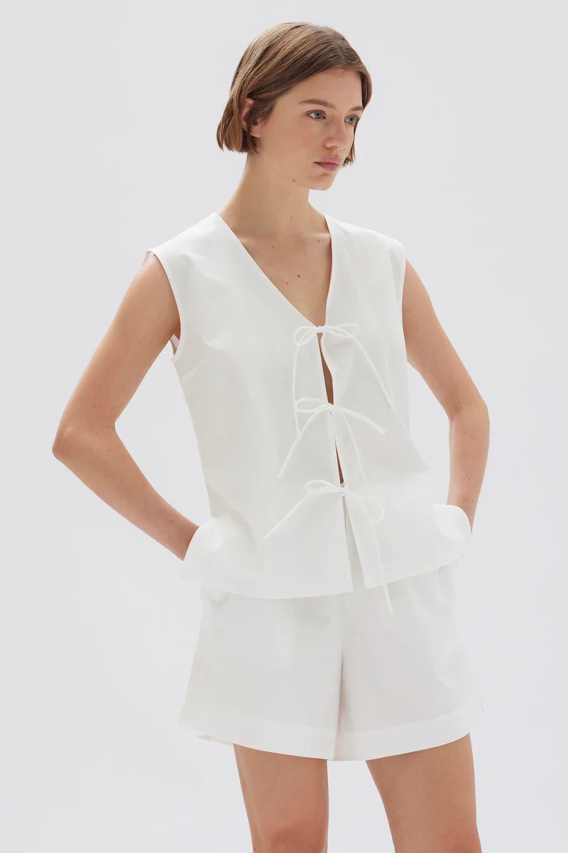 OLLIE POPLIN TIE TOP - Image 3