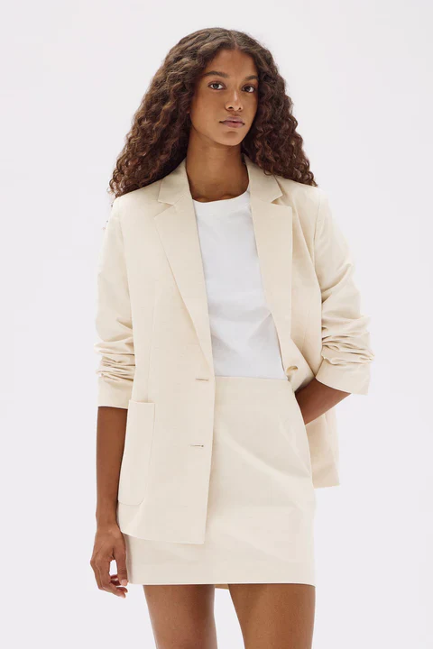 SIMONE COTTON LINEN BLEND MINI SKIRT - Image 3